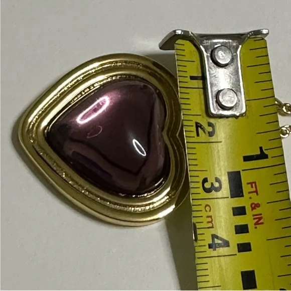Tory Burch   ( Rare )Gold and Purple Heart Necklace - Picture 7 of 7